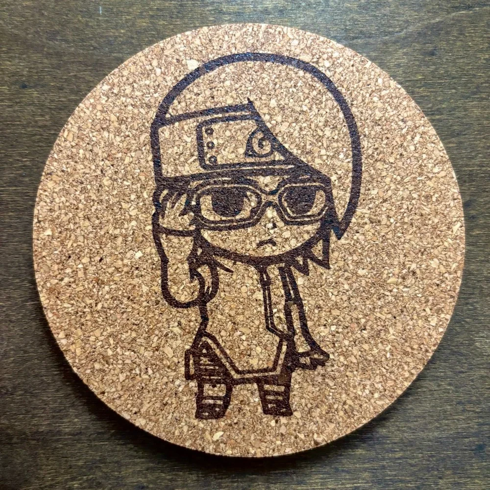 Boruto Sarada Uchiha Chibi Style Laser Engraved Cork Coaster